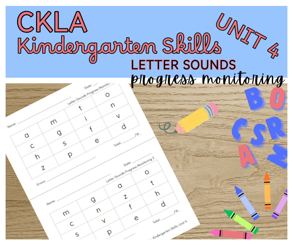 CKLA Kindergarten Skills Unit 4 Letter Sound Progress Monitoring